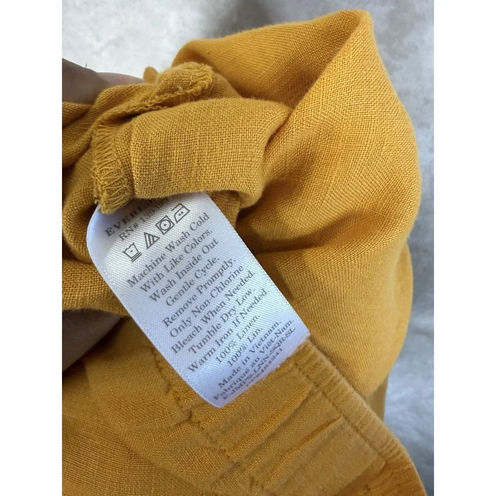 Everlane The Linen Square-Neck Jumpsuit In Goldenrod Yellow Women's Sz 10